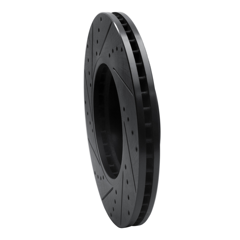 Kia BORREGO Brake Rotor (1) - Front Right - R1 Concepts - Drilled & Slotted - Black - `09-`10